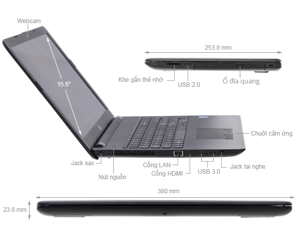 HP 15 bs571TU i3 6006U/4GB/1TB/Win10/(2JQ68PA)
