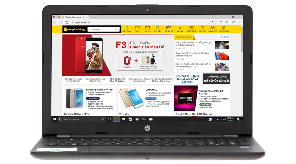 Laptop HP 15 bs571TU i3 6006U/4GB/1TB/Win10/(2JQ68PA) Màu Đen