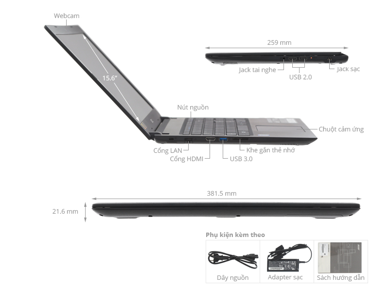 Acer Aspire A315 51 31X0 i3 6006U/4GB/500GB/Win10/(NX.GNPSV.016)
