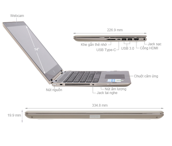 HP Pavilion x360 ba063TU i3 7100U/4GB/500GB/Win10/(2GV25PA)