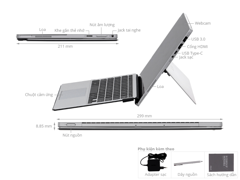 Asus Transformer Pro T304UA i5 7200U/4GB/256GB/Win10/(BC007T)