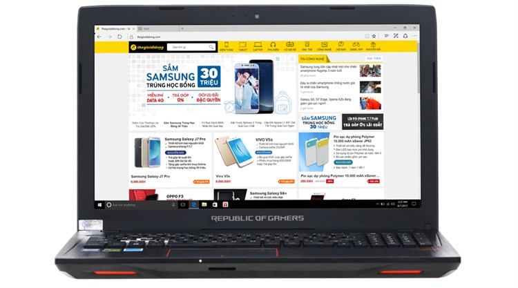 Laptop Asus GL553VD i7 7700HQ/8GB/1TB/4GB GTX1050/Win10/(FY884T) Màu Đen