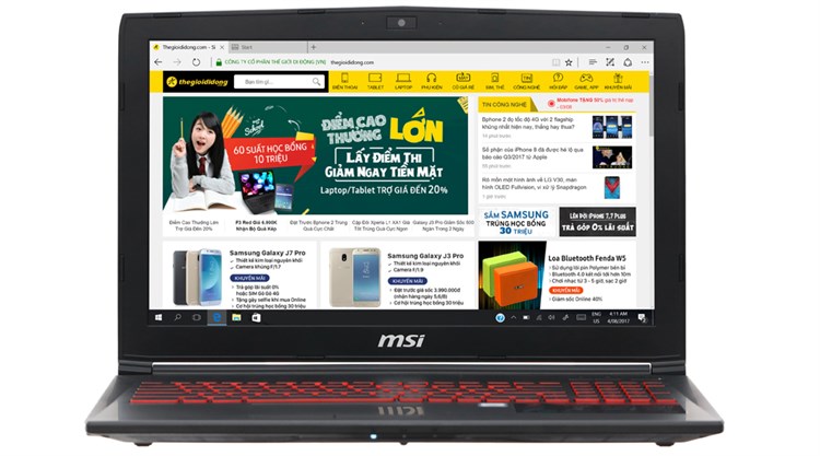 Laptop MSI GL62M 7RDX i7 7700HQ/8GB/1TB/4GB GTX1050/Win10/(1815VN)