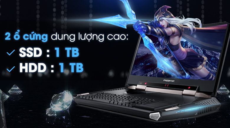 Laptop Acer PREDATOR 21 X i7 7820HK/64GB/1TB+1TB/16GB GTX1080/Win10