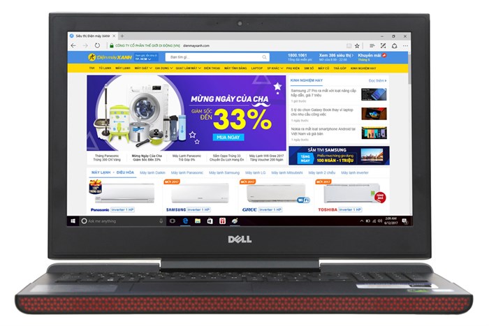 Laptop Dell Inspiron 7567B i7 7700HQ/8GB/1TB+128GB/4GB GTX1050Ti/Win10/(P65F001) Màu Đen