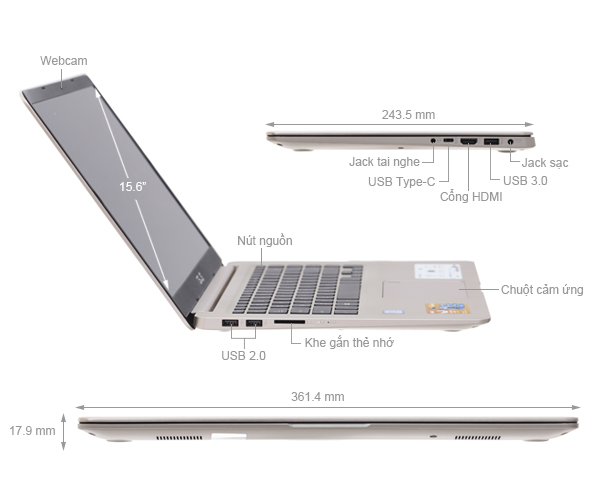 Asus S510UA i5 7200U/4GB/1TB/Win10/(BQ002T)