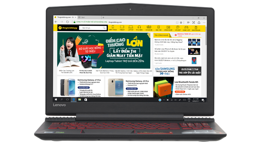Laptop Lenovo Legion Y520 15IKBN i7 7700HQ/8GB/1TB+128GB/4GB GTX1050/Win10/(80WK0109VN) Màu Đen