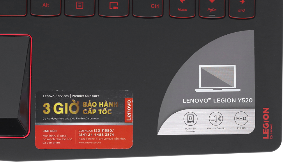 Laptop Lenovo Legion Y520 15IKBN i7 7700HQ/8GB/1TB+128GB/4GB GTX1050/Win10/(80WK0109VN) Màu Đen