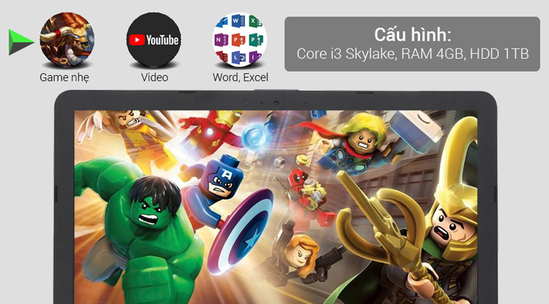 Laptop Asus VivoBook X541UA i3 6100U/4GB/1TB/15.6"/Win10/(XX272T)/Đen