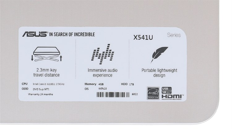 Laptop Asus VivoBook X541UA i3 6100U/4GB/1TB/15.6"/Win10/(XX272T)/Đen Màu Đen