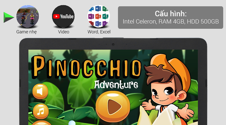 Laptop Asus X441NA N3350/4GB/500GB/Win10/(GA017T)