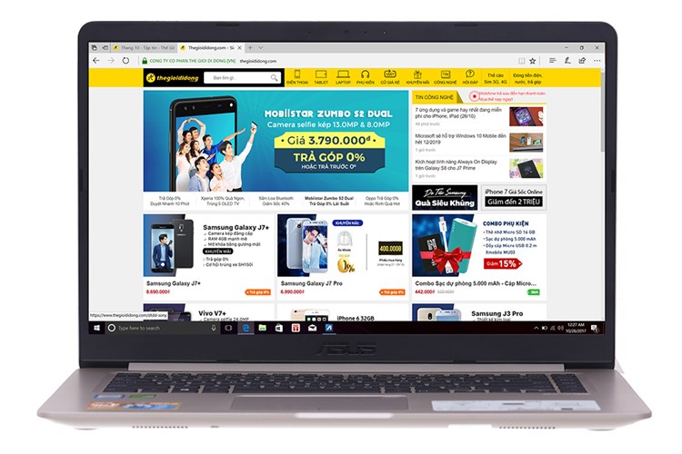 Laptop Asus VivoBook S15 S510UQ i5 8250U/4GB/1TB/940MX/Win10/(BQ475T) Màu Vàng đồng