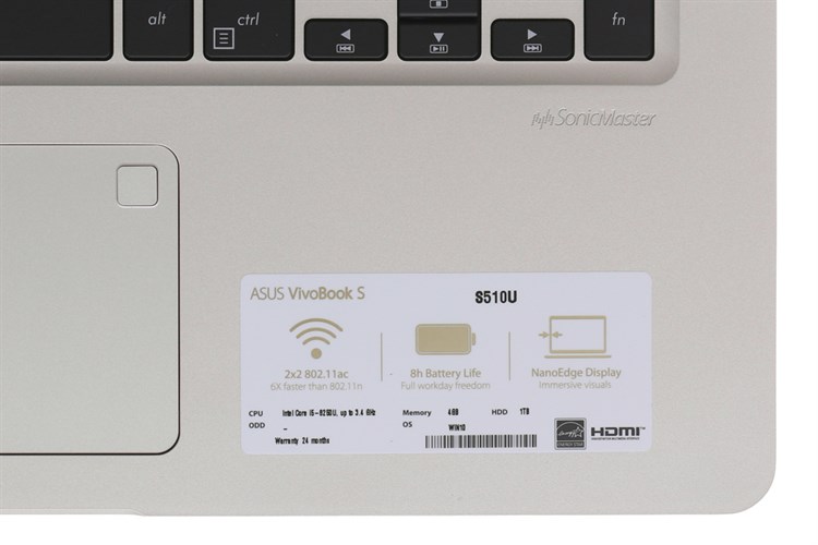 Laptop Asus VivoBook S15 S510UQ i5 8250U/4GB/1TB/940MX/Win10/(BQ475T) Màu Vàng đồng