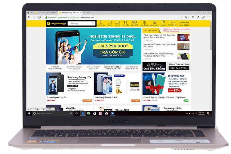 Laptop Asus VivoBook S15 S510UA i5 8250U/4GB/1TB/Win10/(BQ414T) Màu Vàng đồng