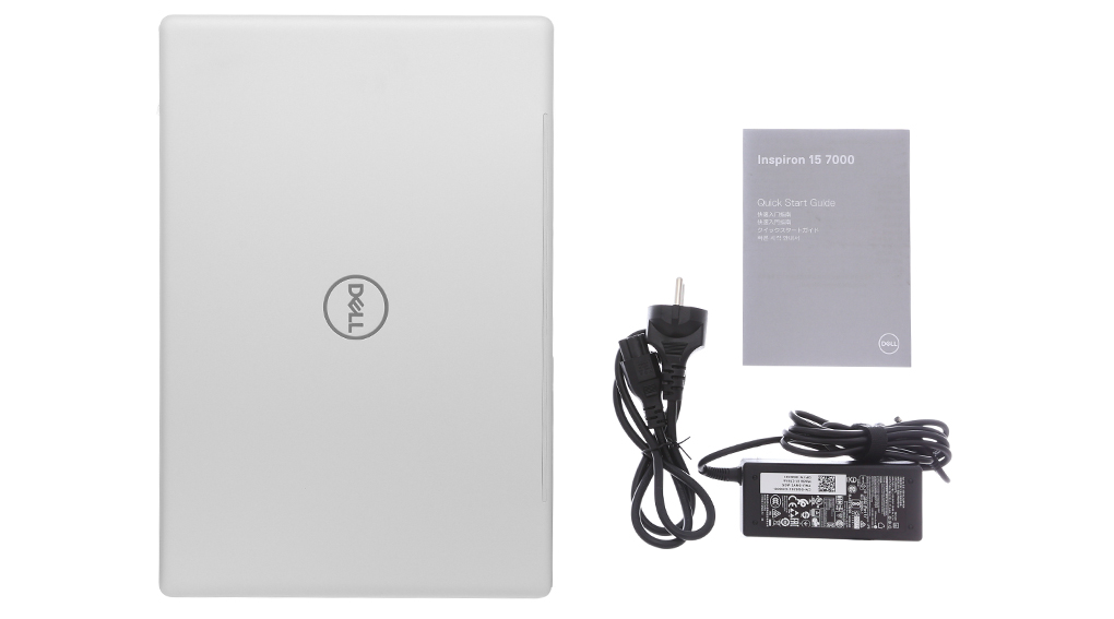 Bộ sản phẩm gồm: Dây nguồn, Sách hướng dẫn, Thùng máy, Sạc Laptop Dell