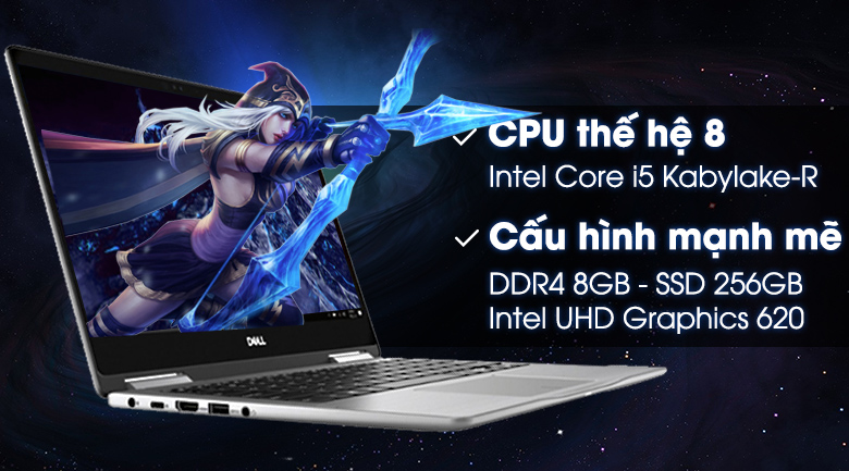 Laptop Dell Inspiron 7373 i5 8250U/8GB/256GB/Office365/Win10 (C3TI501OW)