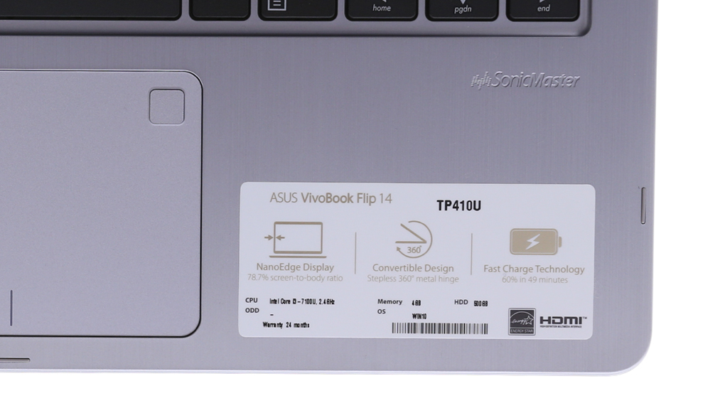 Laptop Asus TP410UA i3 7100U/4GB/500GB/Win10/(EC250T)