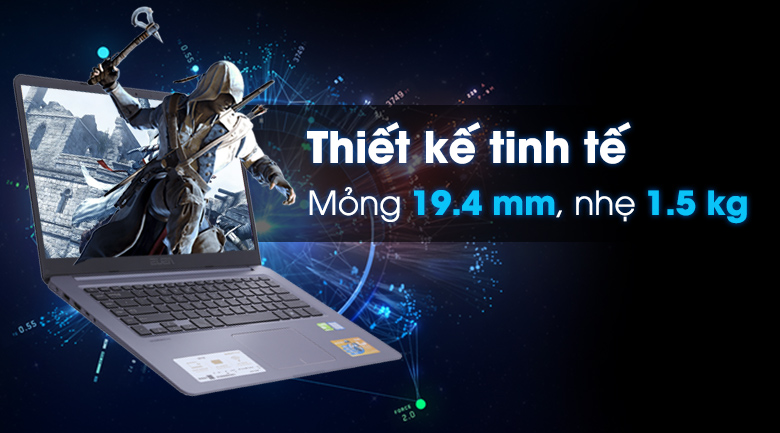 Laptop Asus X510UQ i5 7200U/4GB/1TB/2GB 940MX/Dos/(BR570)