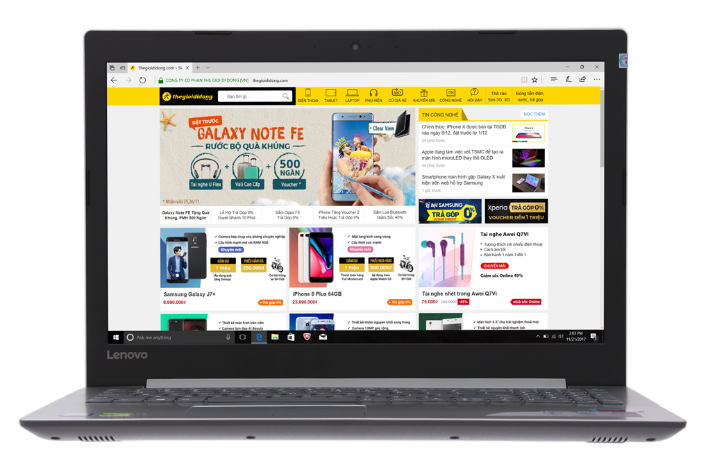 Laptop Lenovo IdeaPad 320 15IKBN i7 8550U/4GB/1TB/2GB MX150/Win10/(81BG00E1VN) Màu Xám