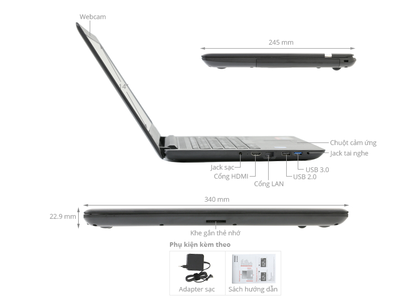 Lenovo Ideapad 110 14IBR N3710/4GB/500GB/Win10/(80T600AJVN)