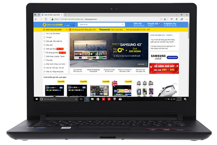 Laptop Lenovo Ideapad 110 14IBR N3710/4GB/500GB/Win10/(80T600AJVN) Màu Đen