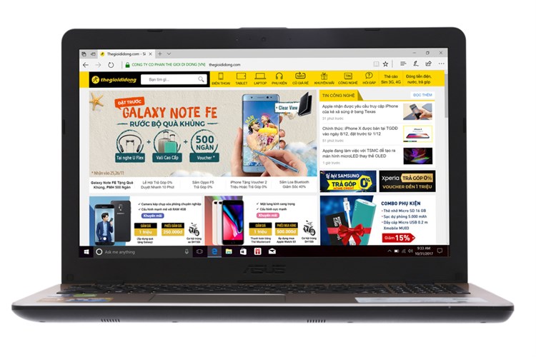 Laptop Asus VivoBook X542UA i5 8250U/4GB/1TB/Win10/(GO349T) Màu Vàng đồng