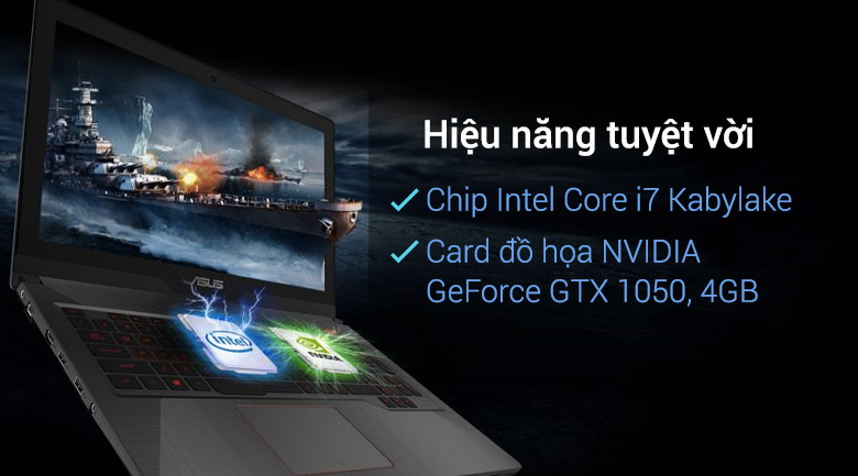 Laptop Asus FX503VD i7 7700HQ/8G/1TB+128GB/GTX1050 4GB/Win10/(E4119T)
