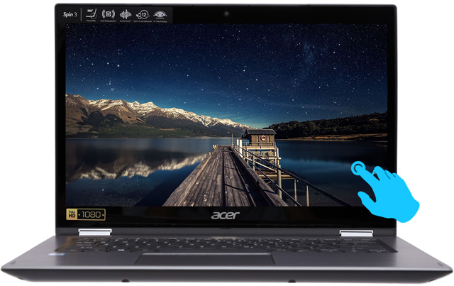 Màn hình đa chức năng trên laptop 2 trong 1 Acer Spin 3 SP314 51 39WK