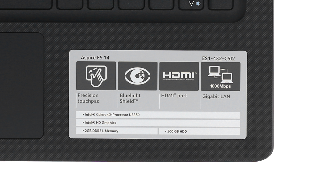 Laptop Acer Aspire ES1 432 N3350/2GB/500GB/Win10 - 11