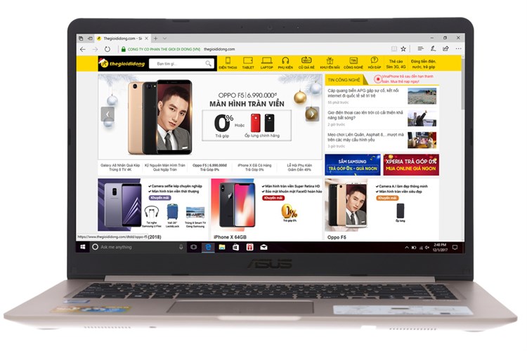 Laptop Asus VivoBook X510UA i3 7100U/4GB/1TB/Win10/(BR650T)