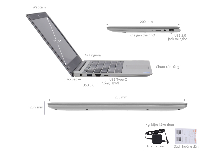 Lenovo Ideapad 120S 11IAP N3350/2GB/32GB/Win10/(81A400DYVN)