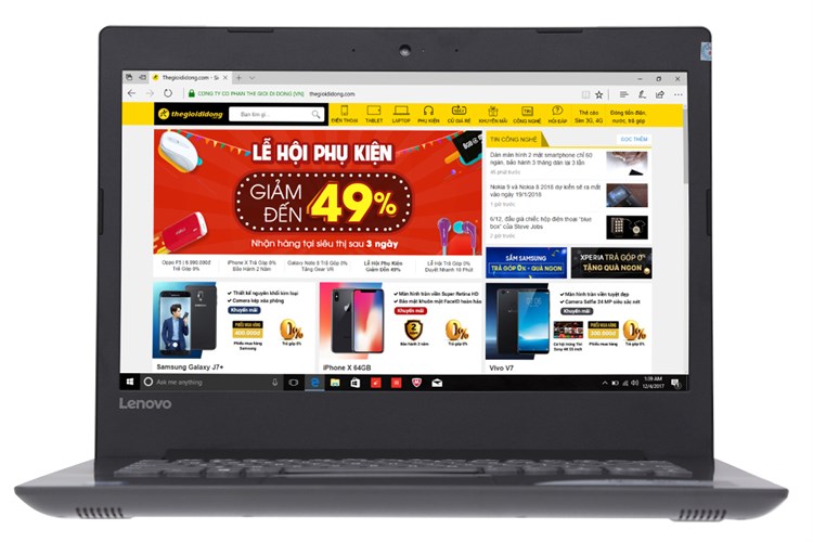 Laptop Lenovo Ideapad 320 14ISK i3 6006/4GB/500GB/Win10/(80XG0083VN) Màu Đen