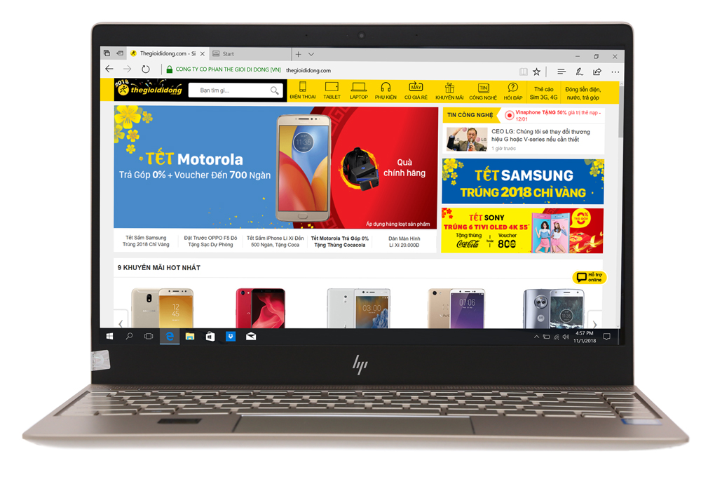 Laptop HP Envy 13 ad138TU i5 8250U/4GB/128GB/Win10/(3CH45PA) Màu Vàng đồng
