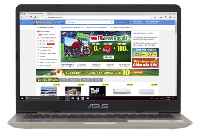 Laptop Asus VivoBook S410UA i7 8550U/4G/256GB/Win10/(EB220T) Màu Vàng đồng