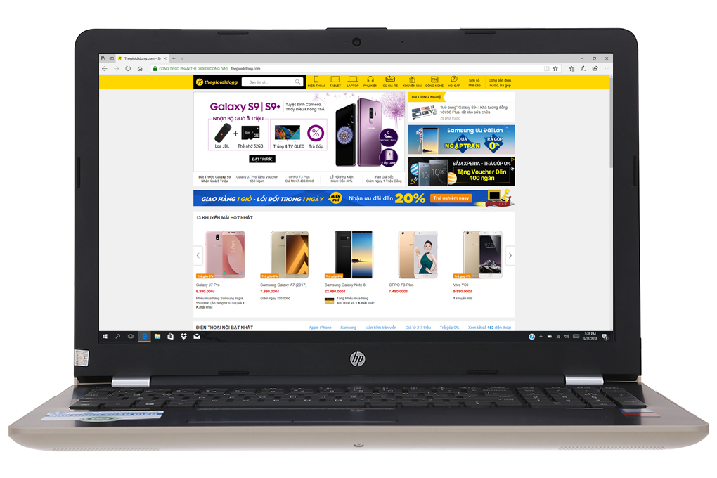 Laptop HP 15 bs768TX i7 8550U/4GB/1TB/4GB 530R5/Win10/(3VM55PA) Màu Vàng đồng