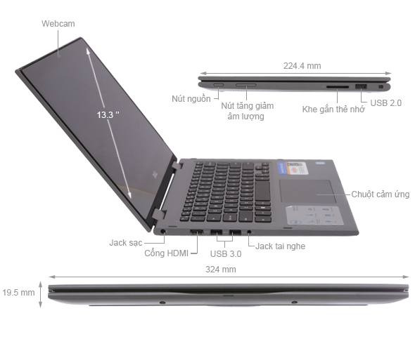 Dell Inspiron 5379 i7 8550U/8GB/1TB/Win10/Office365/(C3TI7501W)