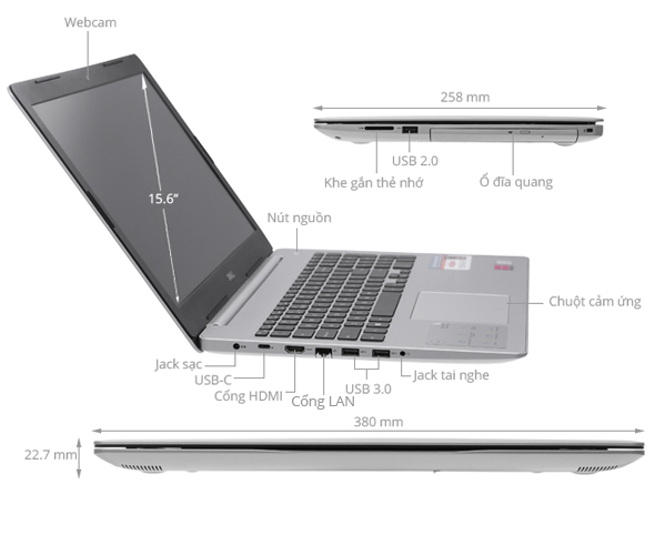 Laptop Dell Inspiron 5570 i5 8250U/4GB/1TB/2GB M530/Win10/(M5I5238W)