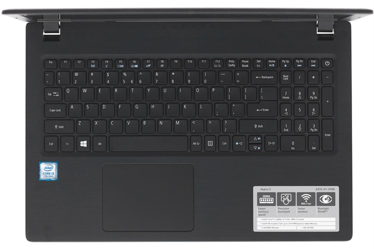 Laptop Acer Aspire A315 51 39DJ i3 7130U/4GB/1TB/Win10/(NX.GNPSV.030) Màu Đen