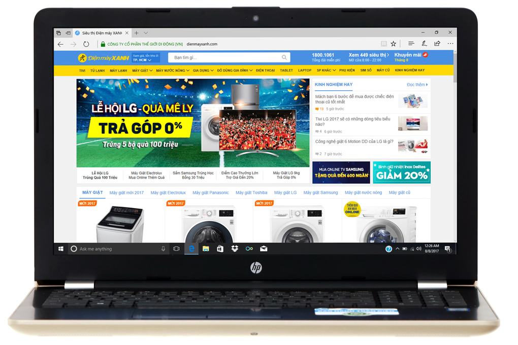 Laptop HP 15 bs641TU N3710/4GB/500GB/Win10/(3MT73PA) Màu Vàng đồng