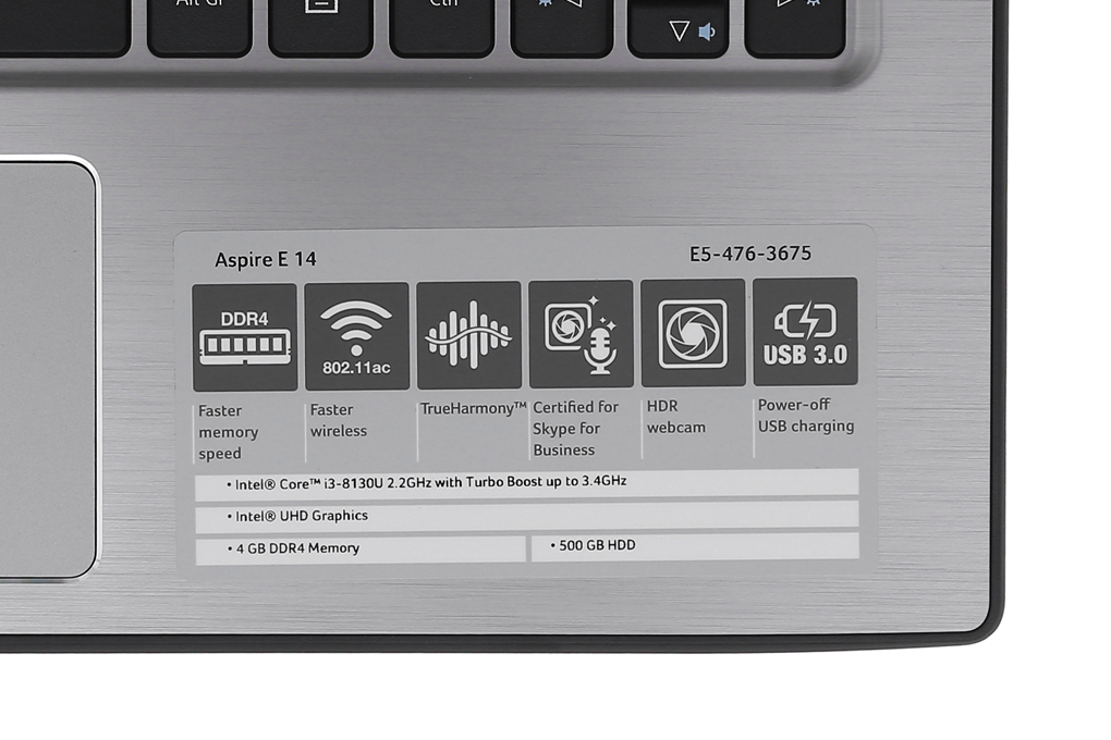 Laptop Acer Aspire E5 476 i3 8130U/4GB/500GB/Win10 (NX.GWTSV.002) - 9