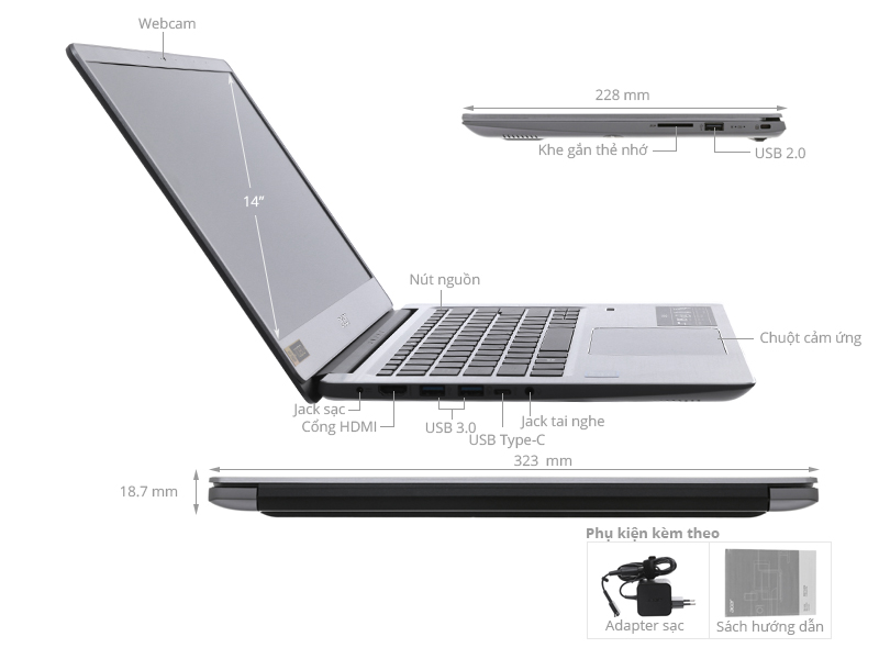 Acer Swift 3 SF314 54 51QL i5 8250U/4GB/1TB/Win10 (NX.GXZSV.001)