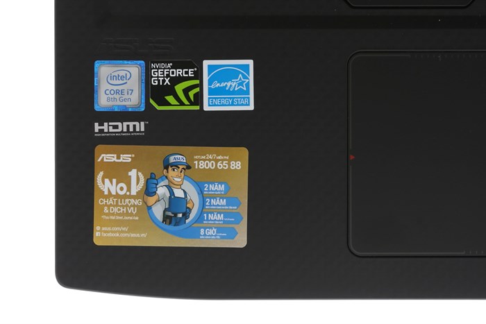 Laptop Asus ROG Strix Scar GL503GE i7 8750H/8GB/1TB+128GB/4GB GTX1050Ti/Win10/(EN021T) Màu Đen - Xám