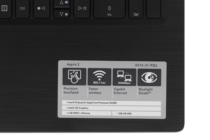 Laptop Acer Aspire A315 31 P2LJ N4200/4GB/500GB/Win10 (NX.GNTSV.010)