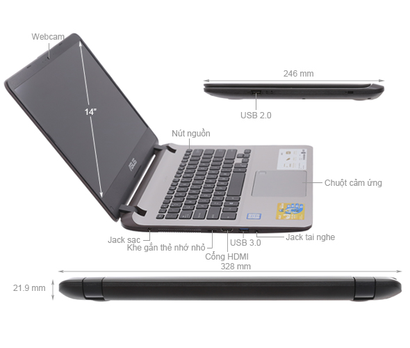 Asus VivoBook X407UA i3 6006U/4GB/1TB/Win10/(BV129T)