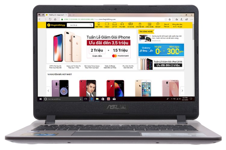 Laptop Asus VivoBook X407UA i3 6006U/4GB/1TB/Win10/(BV129T) Màu Vàng đồng