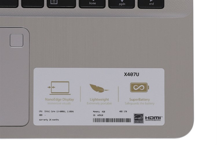 Laptop Asus VivoBook X407UA i3 6006U/4GB/1TB/Win10/(BV129T) Màu Vàng đồng