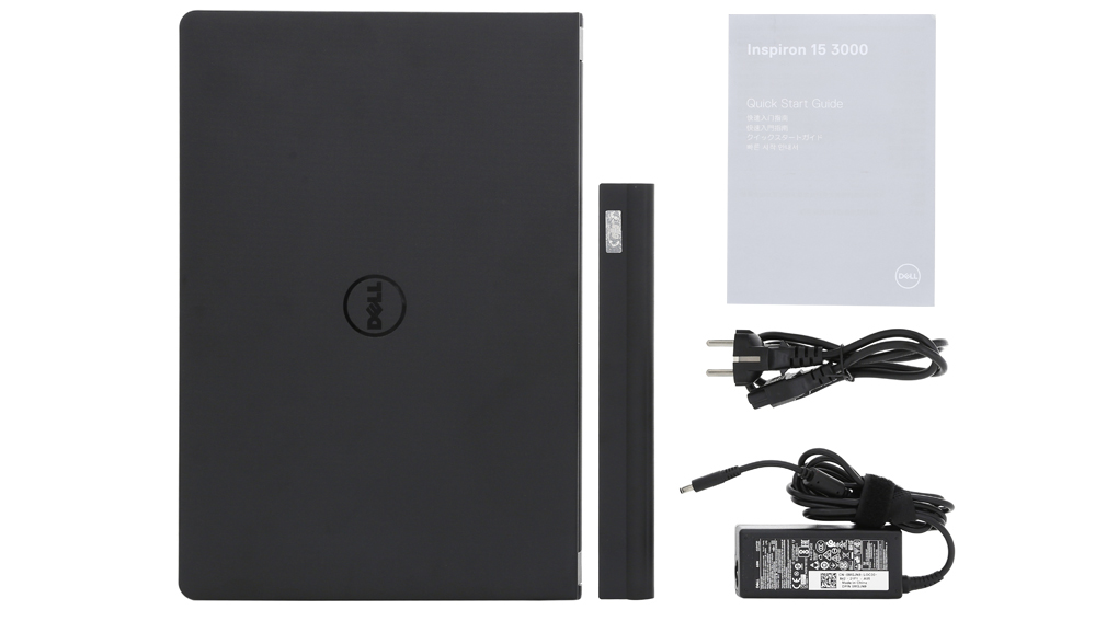 Bộ sản phẩm gồm: Pin, Dây nguồn, Sách hướng dẫn, Thùng máy, Sạc Laptop Dell