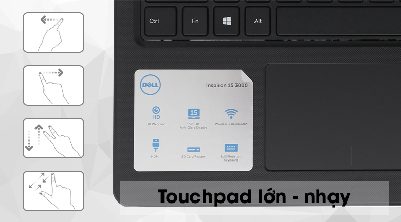 Laptop Dell Inspiron 3576 i3 8130U/4GB/1TB/Win10/(P63F002N76B)