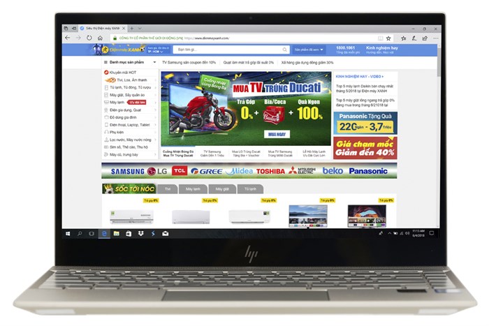 Laptop HP Envy 13 ah0027TU i7 8550U/8GB/256GB/Win10/(4ME94PA) Màu Vàng đồng