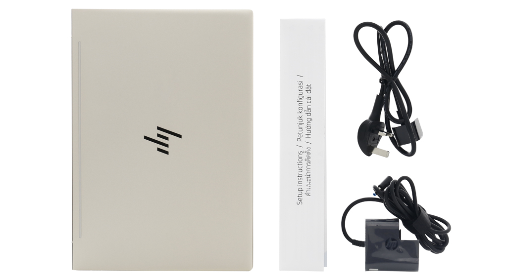 Bộ sản phẩm gồm: Dây nguồn, Sách hướng dẫn, Thùng máy, Sạc Laptop HP